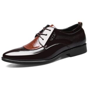 Mens Casual Gentleman Business Formal Leather Shoes - Brown
