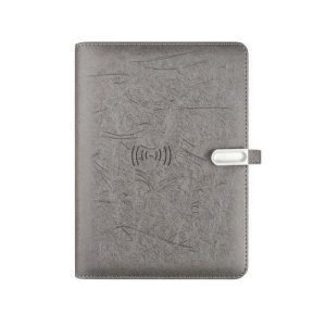 Powerbank Enabled Pu Leather Notepad with Wireless Charging 16GB USB Drive