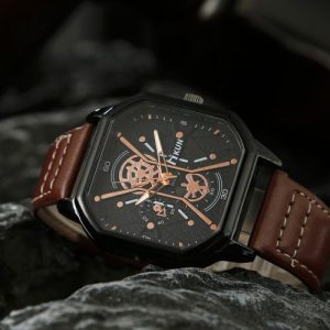 Leather Watch Set Men Wristwatch